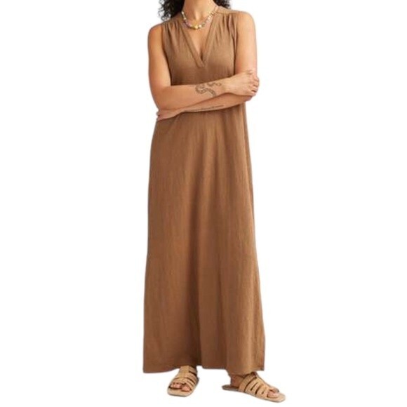 NWT Richer Poorer Vacation Dress Morning Roast Tan Cloudweave Cotton Size XL NEW - Picture 2 of 14